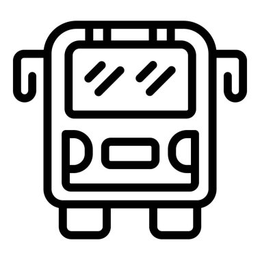 Otobüs yolculuğu simgesi ana hat vektörü. Turizm eğitimi. Öğrenci dünyası