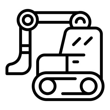 İnşaat kazıcı simgesi ana hatları vektörü. Kadın mühendis. İnşaatçı mimarisi