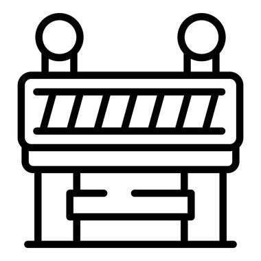 Yol bloklama simgesi ana hat vektörü. Kadın mühendis. İşçi