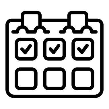 Su kampı takvim ikonu ana hatları vektörü. Yaz havuzu. Tatil eğlencesi