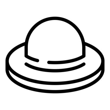 Plaj şapkası ikonu ana hat vektörü. Su kampı. Çocuk havuzu