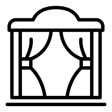 Pergola ev ikonu ana hat vektörü. Bahçe çardağı. Çadır ağacı.