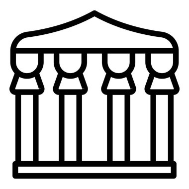 Dış taraça ikonu ana hat vektörü. Park bahçesi. Ev köşkü