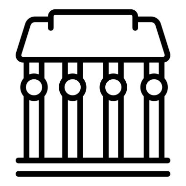 Arka bahçe pergola ikonu ana hat vektörü. Ev verandası. Pavilion Bahçesi