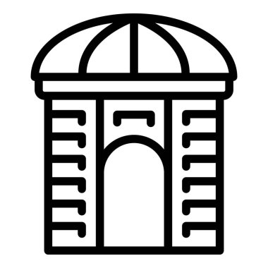 Deniz pergola ikonu ana hatları vektörü. Ev köşkü. Çardak Parkı