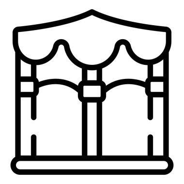 Pergola peyzaj ikonu ana hat vektörü. Balkon köşkü. Dışarıya park et.