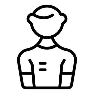 Hacker boy ikon ana hatları vektörü. Siber suçlar. Güvenlik postası