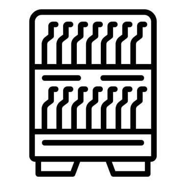 Şaraphane bar simgesi ana hat vektörü. Yemek iç. Şarap mahzeni.