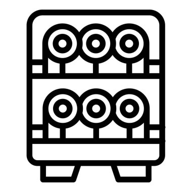 Şarap mahzeni ikonu taslak vektörü. Yemek şarabı. Cam çubuk