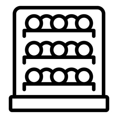 Şaraphane kutusu ikonu ana hatları vektörü. Şarap mahzeni. Gıda üzümü