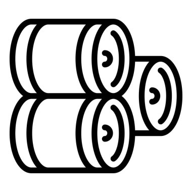 Çelik şarap fıçısı ikonu ana hatları vektörü. Mahzen şişesi. Cam çubuk