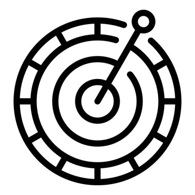 Hedef simge dış hat vektörü azaltılıyor. İnsanların işi. Plaj doğası