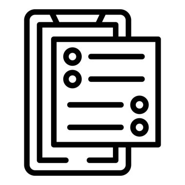 Akıllı telefon ikonu ana hatları vektörünün finansmanı. Finansal para. Banka eğitimi