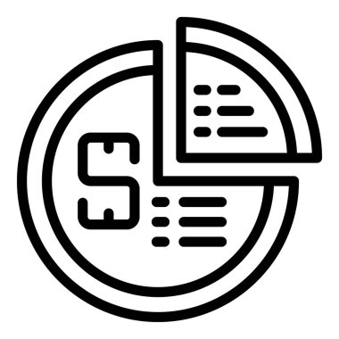 Para pastası çizelgesi taslak vektörü. Ekonomi bankası. Mali okuryazarlık