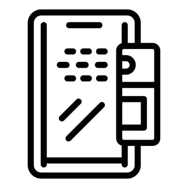 Temiz tablet simgesi ana hatları vektörü. Şişe el. Sıvıyı yıka