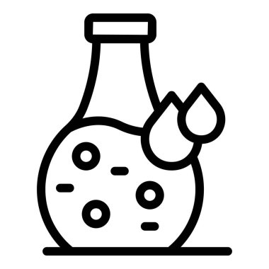 Kozmetik şişe ikonu ana hat vektörü. Güzellik kremi. Moda tozu