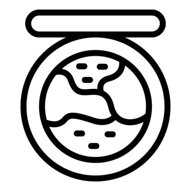 Kozmetik tozu ikonu ana hat vektörü. Makyaj güzeli. Dikkat moda.