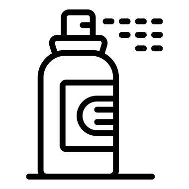 Kozmetik sprey ikonu ana hatları vektörü. Krema modası. Cilt makyajı