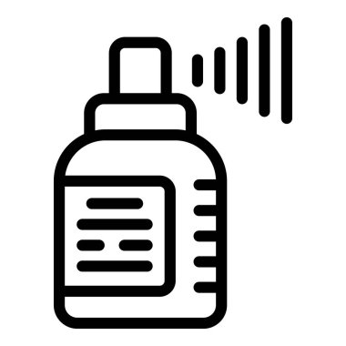 Kozmetik sprey ikonu ana hatları vektörü. Makyaj derisi. Jel yapımı