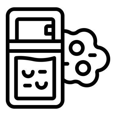 Sprey kozmetik ikon ana hatları vektörü. Güzellik makyajı. Krema bakımı