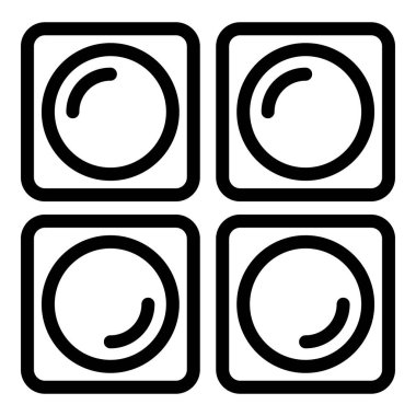 Makyaj simgesi dış hat vektörü. Krema fırçası. Bakım tozu