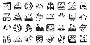 Köpekbalığı simgelerine dikkat et. Kızgın hayvan. Sörf dikkat