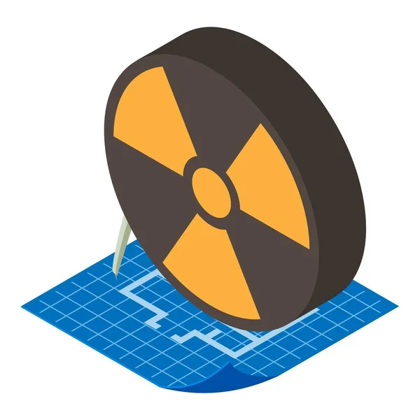 Radiological Contamination Icon Isometric Vector Radioactive Hazard Sign Layout Danger — Archivo Imágenes Vectoriales