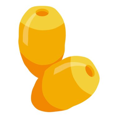 Golden date fruit icon isometric vector. Food palm. Sweet dry