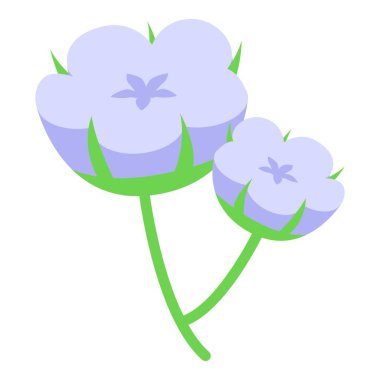 Natural cotton icon isometric vector. Soft fabric. Plant material