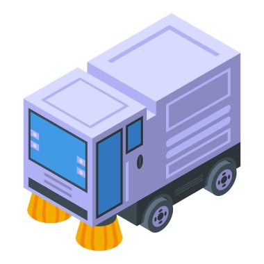 Machine sweeper icon isometric vector. Street road. Gargabe cleaning