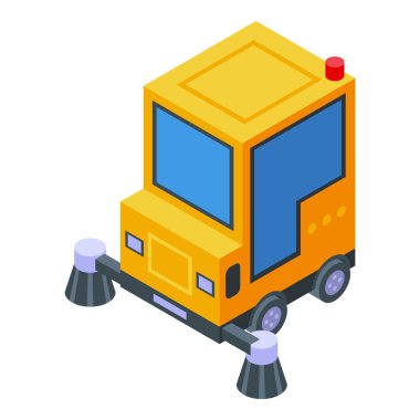 Yellow sweeper icon isometric vector. Street cleaner. Machine cleaning