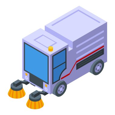 Sweeper icon isometric vector. Street cleaner. Machine cleaning