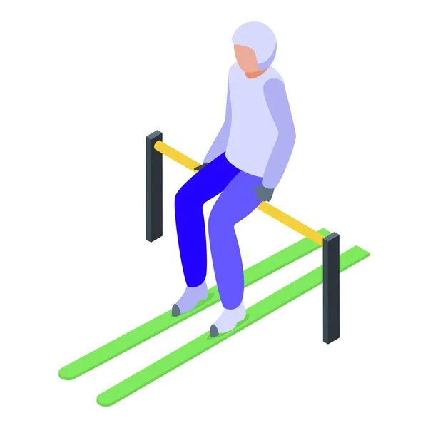 Ski Jumping Sport Icon Isometric Vector Winter Jump Skier Snow — Vetor de Stock