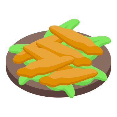 Tempura icon isometric vector. Fried chicken. Food meat