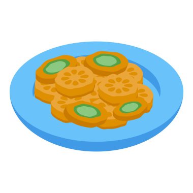 Fruit tempura icon isometric vector. Food meat. Prawn snack