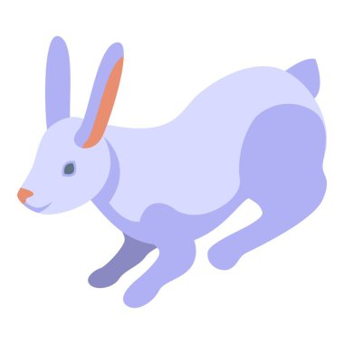 White big rabbit icon isometric vector. Dutch animal. Easter pet