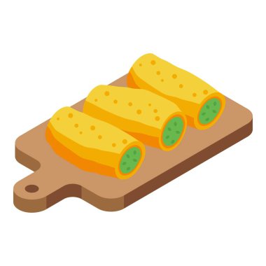 Croquette roll icon isometric vector. Food snack. Ball cuisine
