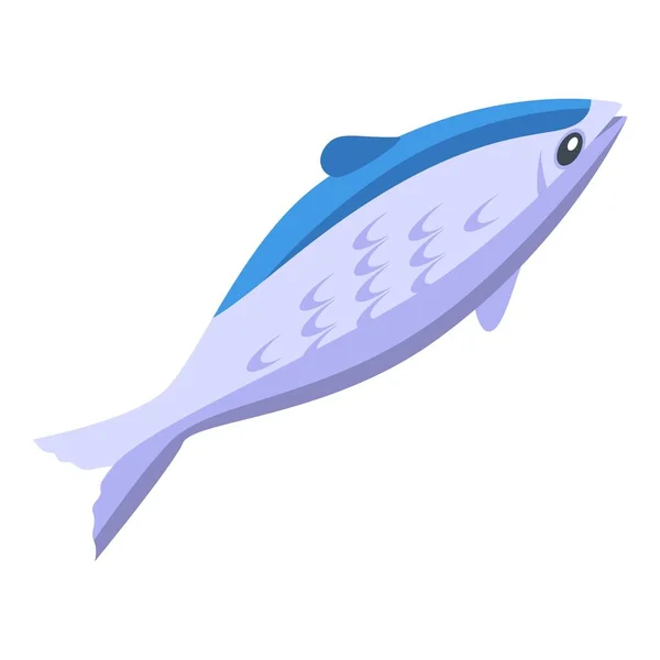 Sardine Fish Icon Isometric Vector Seafood Nature Iwashi Dry — 图库矢量图片