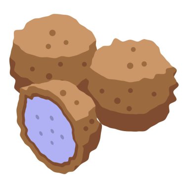 Ball cuisine icon isometric vector. Food cheese. Chicken fried