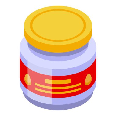 Palm food jar icon isometric vector. Oil tree. Cooking tropical
