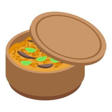 Japan brown rice icon isometric vector. Asian food. Restaurant menu