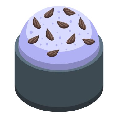 Milk cream panettone icon isometric vector. Sweet cake. Easter food