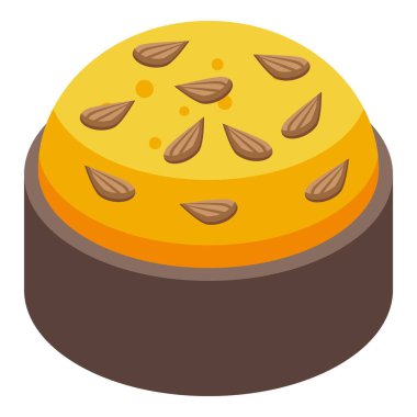 Baked panettone icon isometric vector. Sweet food. Happy celebration