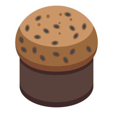 Chocolate panettone icon isometric vector. Cake bread. Sweet pastry