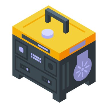 Engine generator icon isometric vector. Power energy. Industrial gas