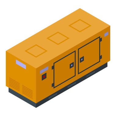 Yellow generator icon isometric vector. Power energy. Industrial gas