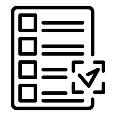 To do list icon outline vector. Point key. Check main word