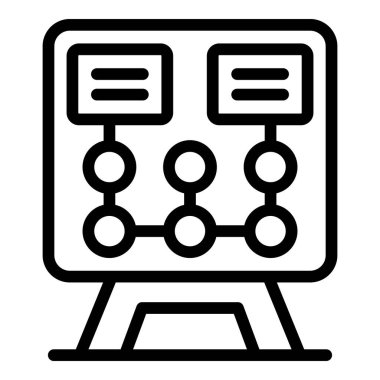 Board key point icon outline vector. Main check. Summary take