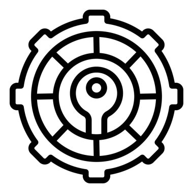 Wheel key point icon outline vector. Main conclusion. Top keyhole
