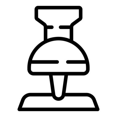 Pin key point icon outline vector. Main list. Business tick